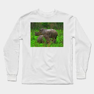 Rhinos, Hluhluwe National Park, South Africa Long Sleeve T-Shirt